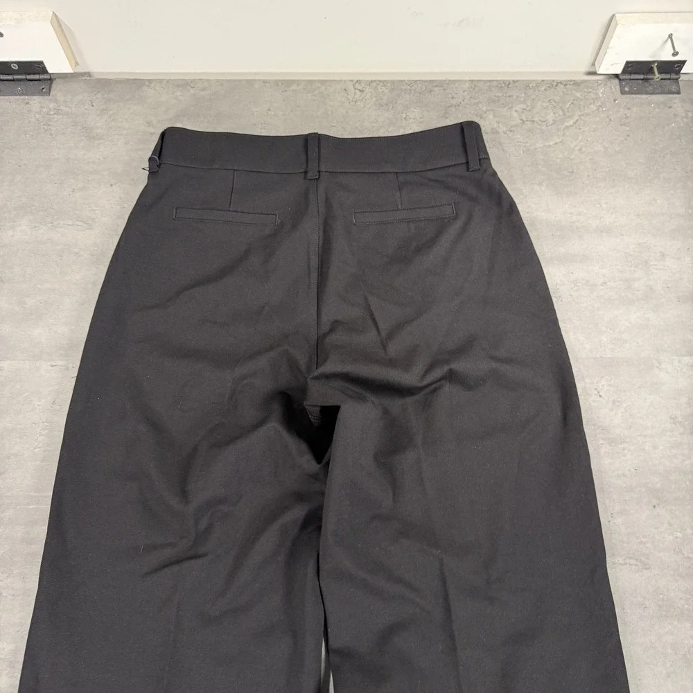 NYDJ Fiona Trousers Womens 10 Black Wide Leg High Rise Stretch NEW $99 Work Prep